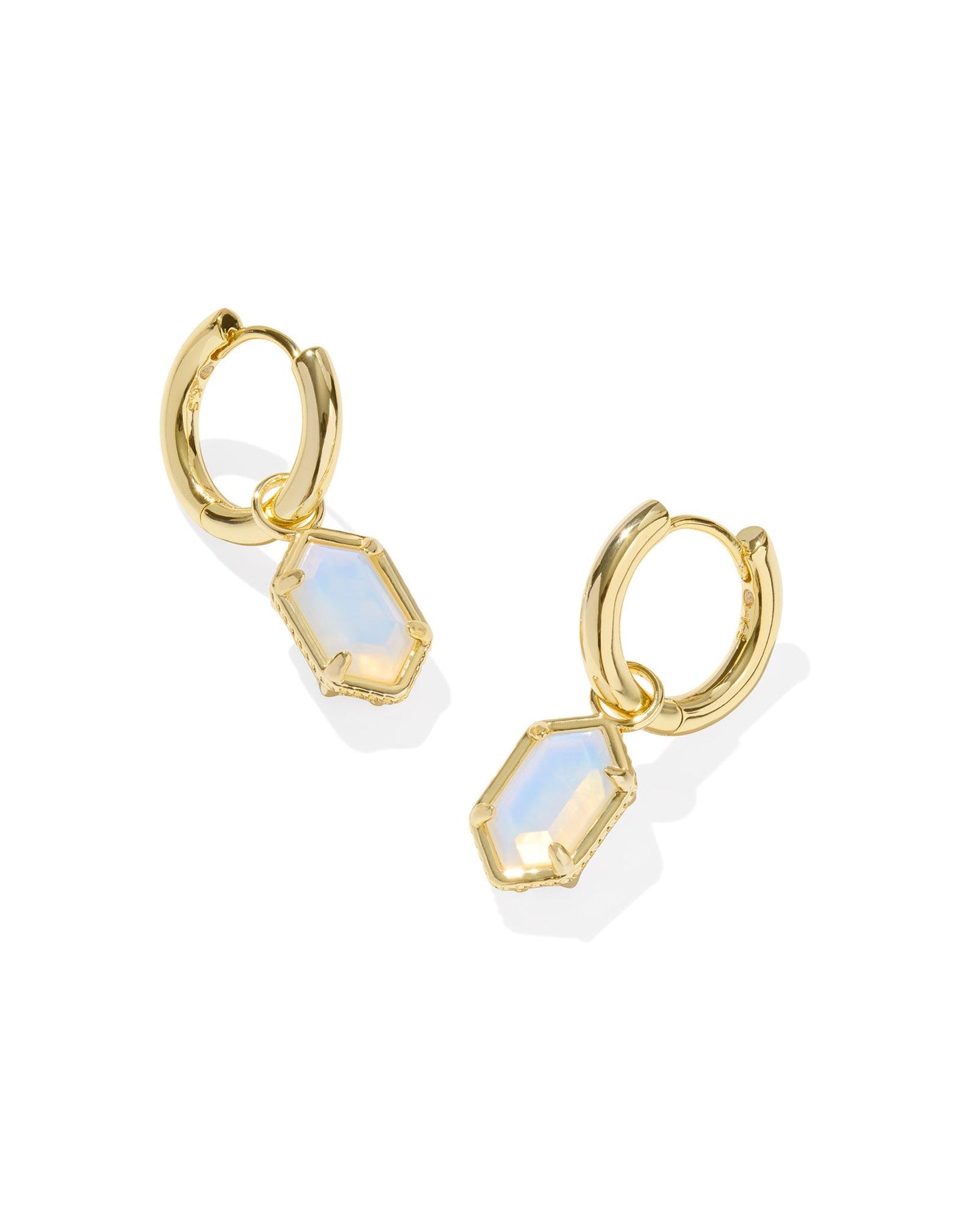 HALLIE HUGGIE EARRINGS GOLD OPALITE ILLUSION