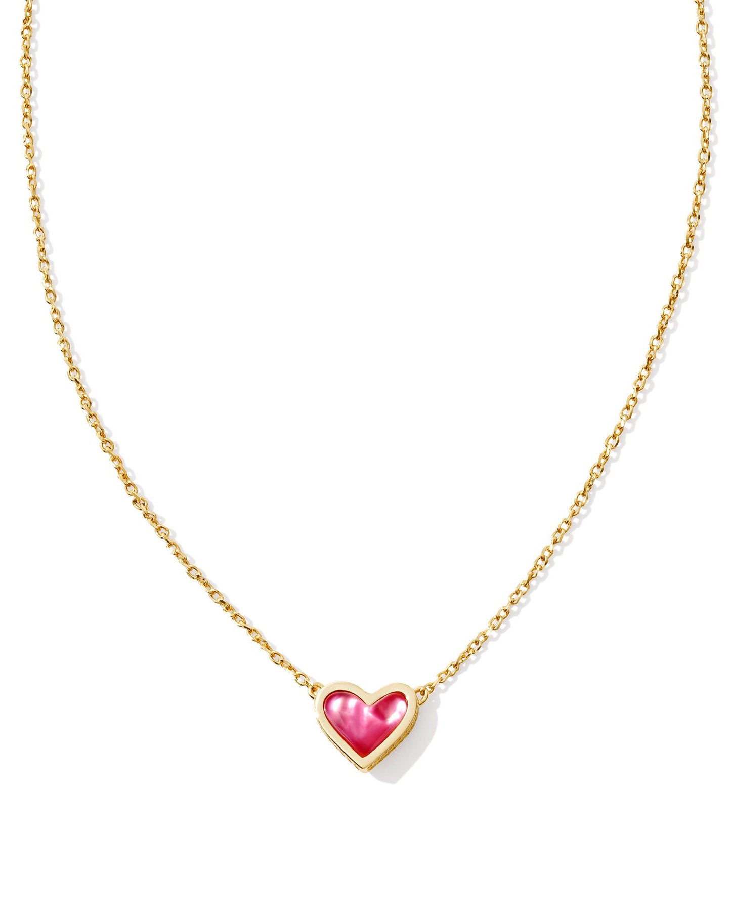 KENDRA SCOTT FRAMED ARI HEART SHORT PENDANT NECKLACE GOLD AZALEA ILLUSION