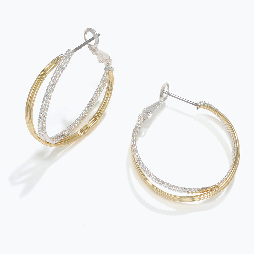 PERIWINKLE MIXED TWISTED HOOP EARRINGS