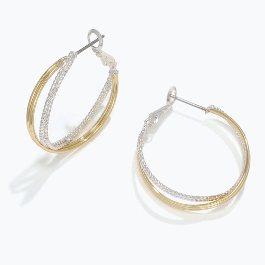 PERIWINKLE MIXED TWISTED HOOP EARRINGS