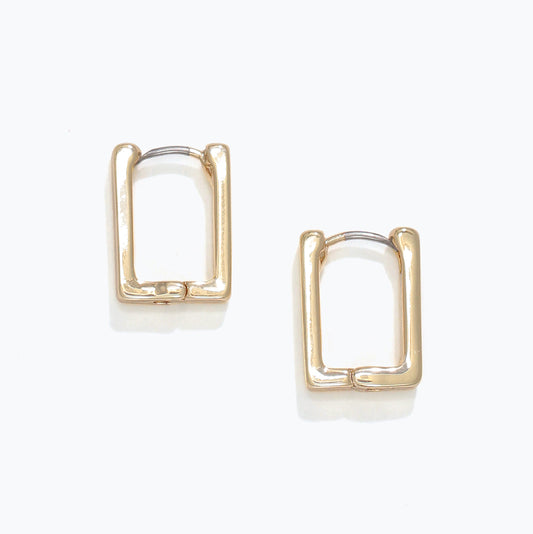PERIWINKLE GOLD RECTANGLE EARRINGS