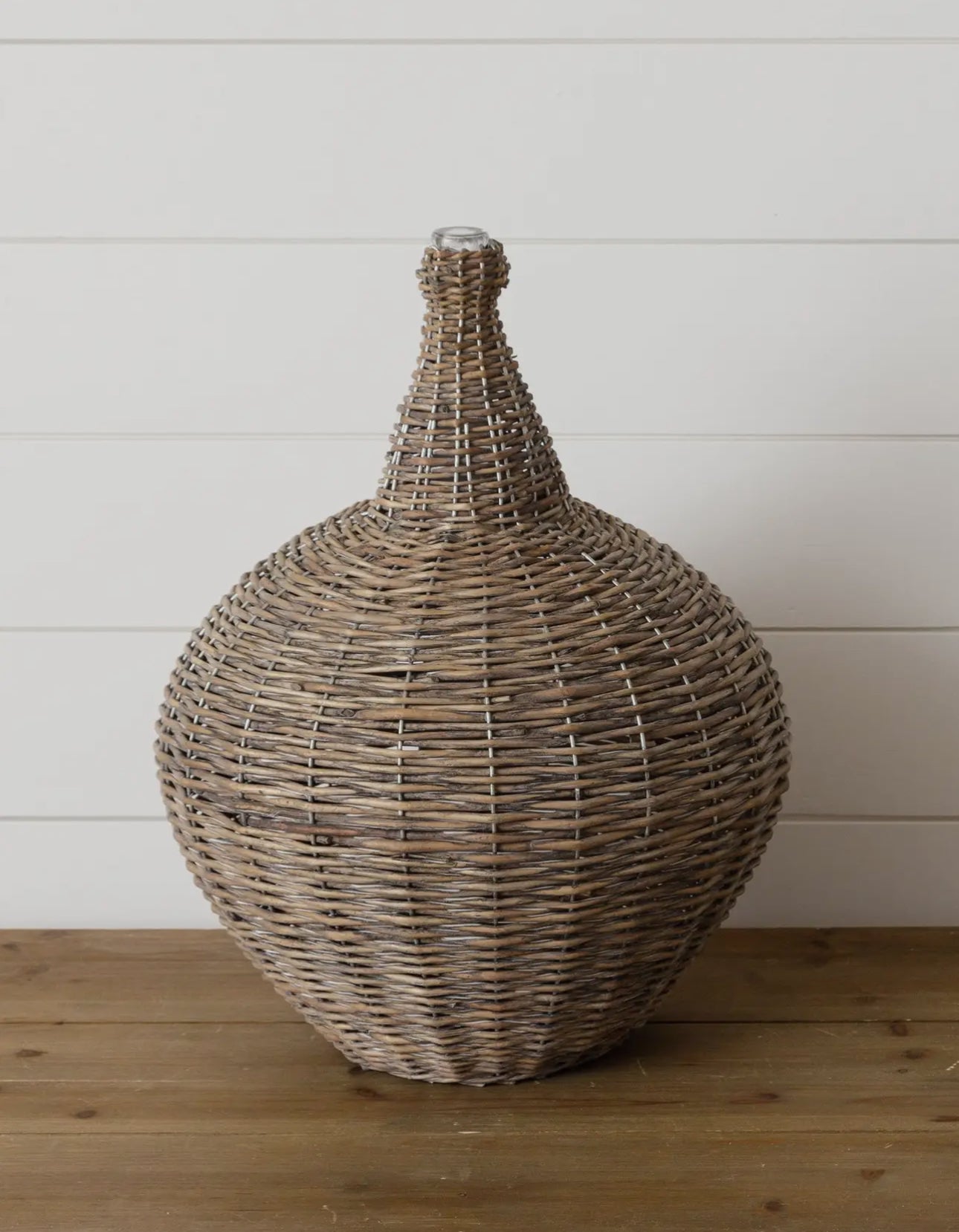 AUDREY’S  WILLOW DEMIJOHN WITH GLASS TOP
