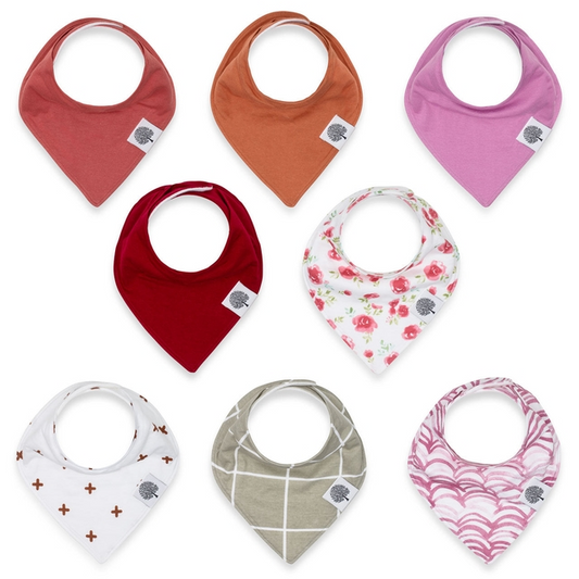 ROSE BANDANA BIB SET (8 PACK)