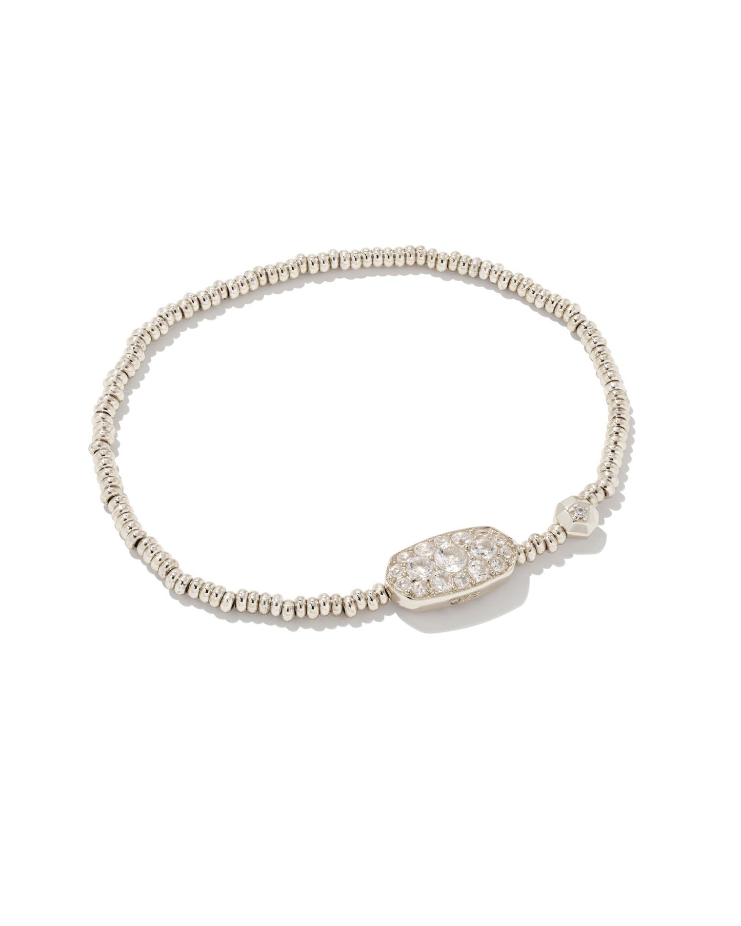 KENDRA SCOTT GRAYSON CRYSTAL STRETCH BRACELET RHODIUM WHITE CRYSTAL