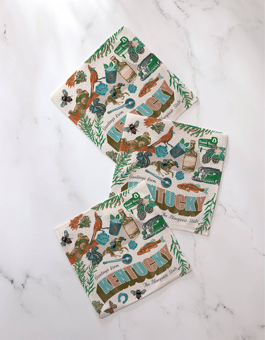 Greetings From Kentucky Dishcloth Set