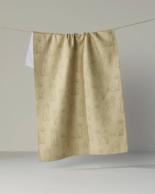 Poodle Pups Tea Towel