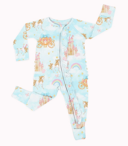 ENCHANTED - BAMBOO RUFFLED ZIPPY ROMPER