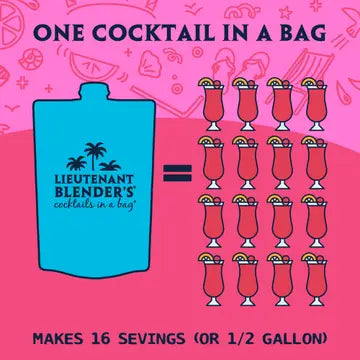 Lieutenant Blender's Strawberry Daiquiri in A Bag Cocktail/Mocktail Slushie Mixer