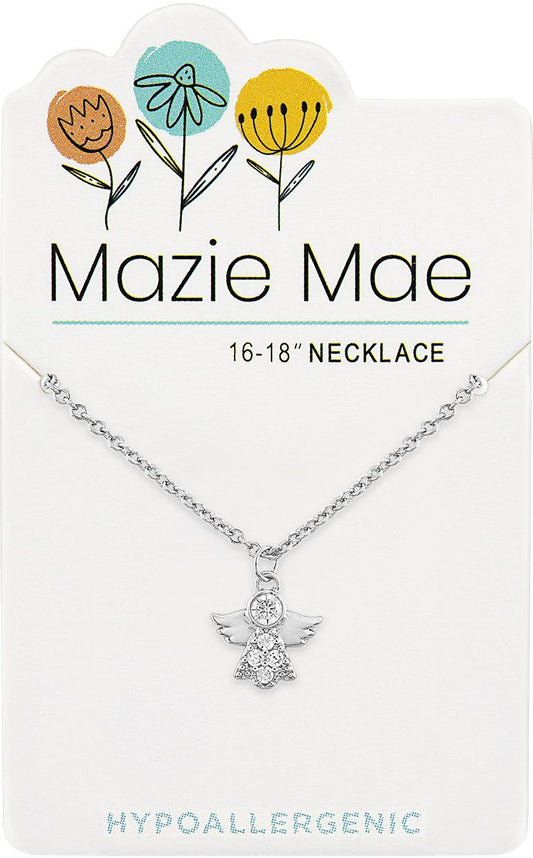 MAZIE MAE SILVER ANGEL NECKLACE