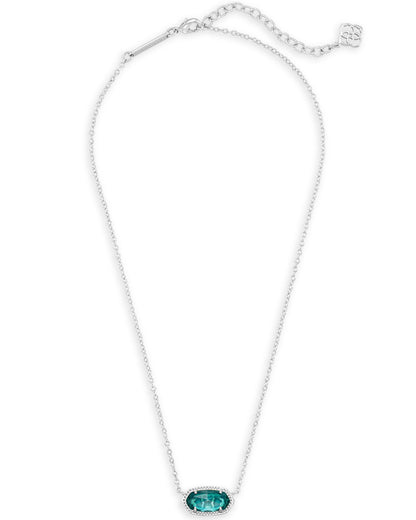 ELISA SHORT PENDANT NECKLACE RHODIUM LONDON BLUE