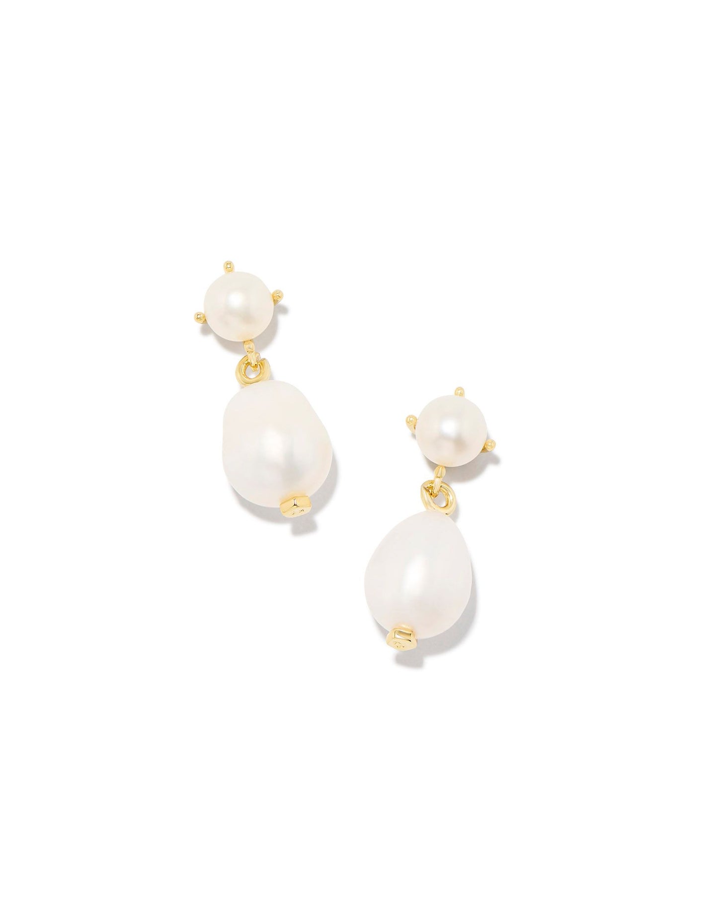 KENDRA SCOTT EVE DROP EARRINGS GOLD WHITE PEARL