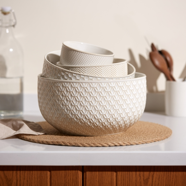 CREAM CERAMIC NESTING BOWLS