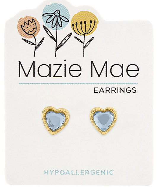MAZIE MAE BLUE HEART EARRINGS