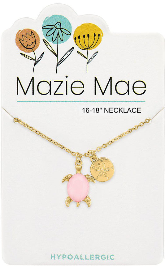 MAZIE MAE PINK TURTLE NECKLACE