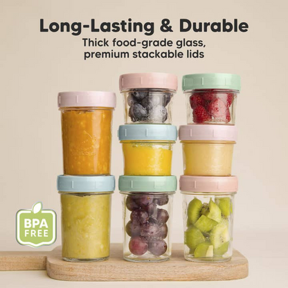 KEABABIES 8 PACK PREP BABY FOOD STORAGE CONTAINERS - MUSK DUSK