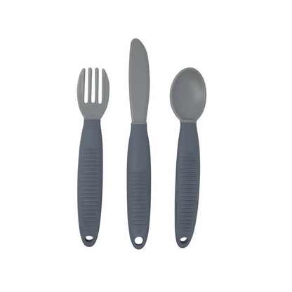 GREY BUSY BABY EATING UTENSILS