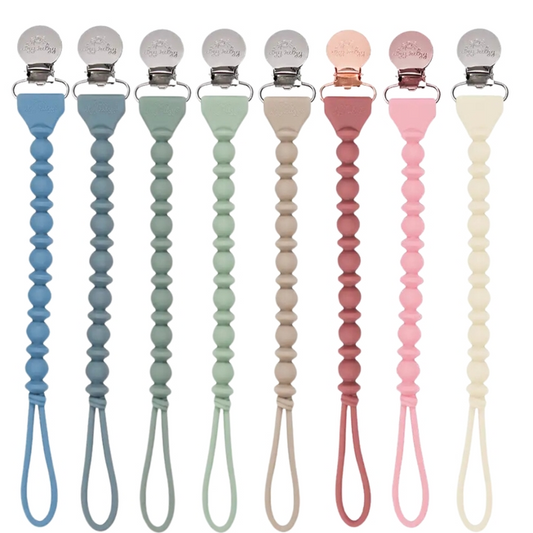 SWEETIE STRAP™ SILICONE ONE-PIECE PACIFIER CLIPS