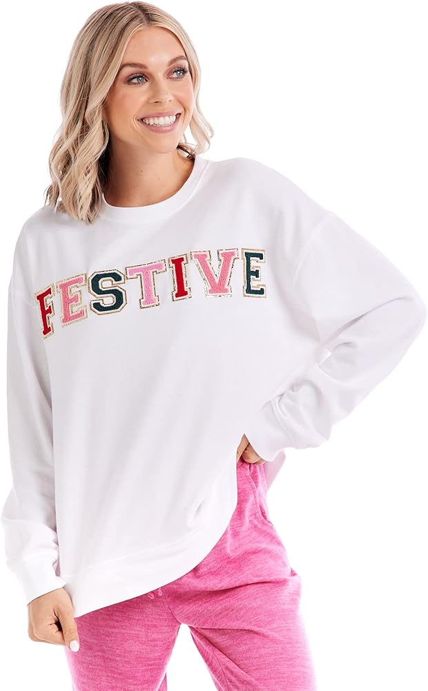 MUD PIE HOLIDAY PATCH SWEATSHIRT