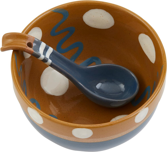 MUDPIE BLUE PAINTED SALSA BOWL SET