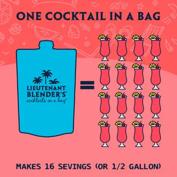 Lieutenant Blender's Hurricane in A Bag® Cocktail / Mocktail Slushie Mixer