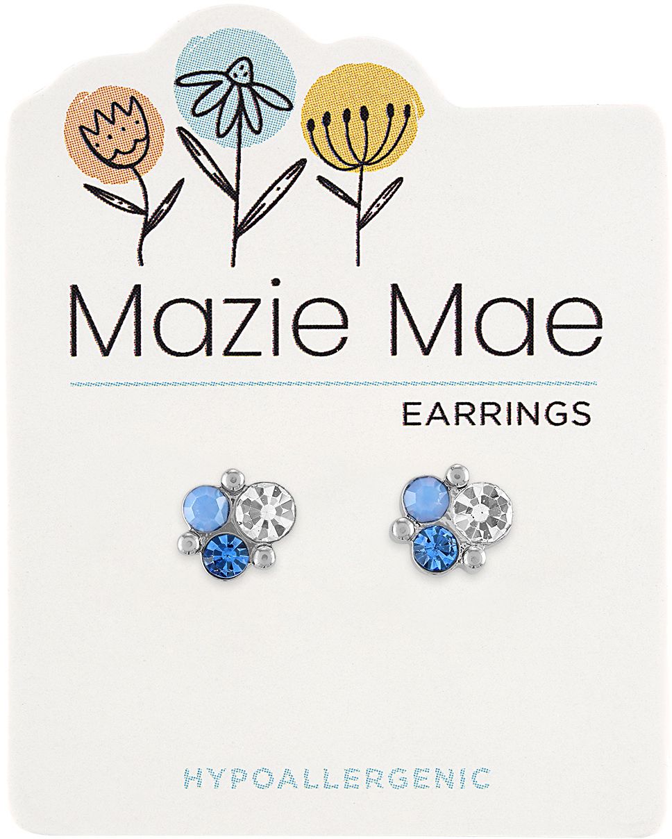 MAZIE MAE SILVER BLUE STONES EARRINGS