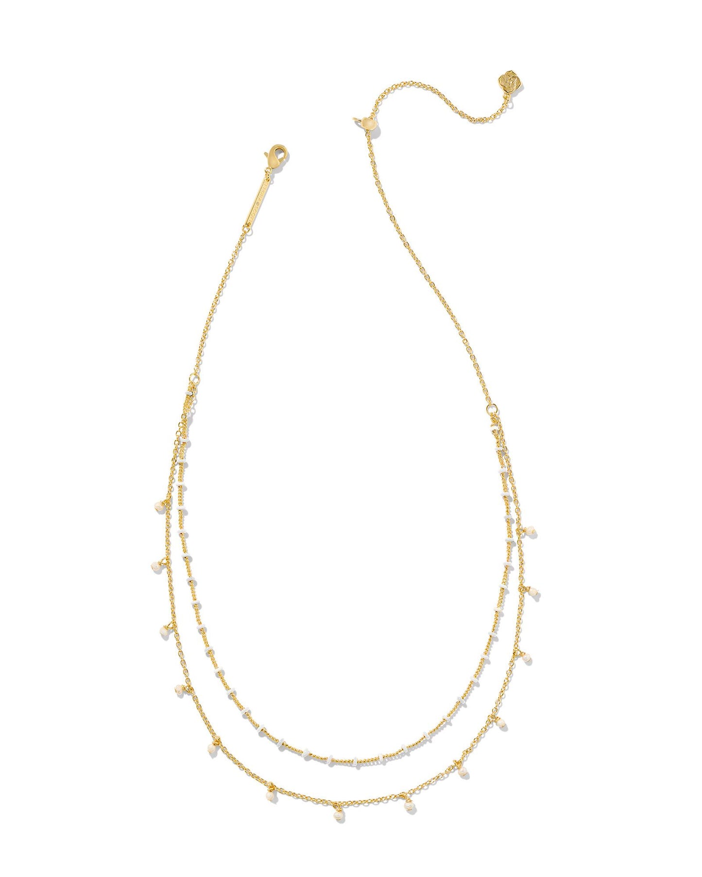 KENDRA SCOTT EVE MULTI STRAND NECKLACE GOLD WHITE MIX