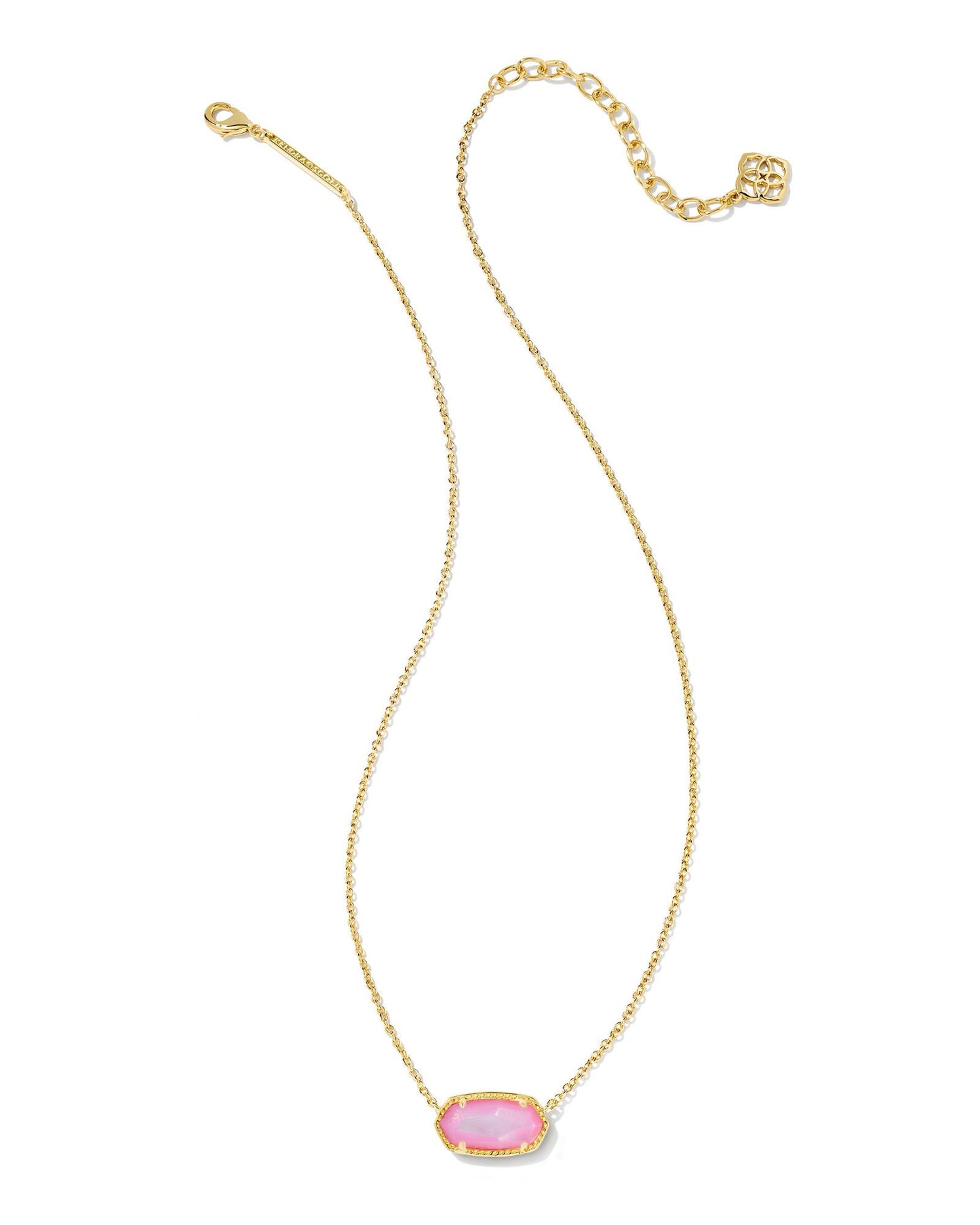 KENDRA SCOTT ELISA SHORT PENDANT NECKLACE GOLD BLUSH IVORY MOTHER OF PEARL