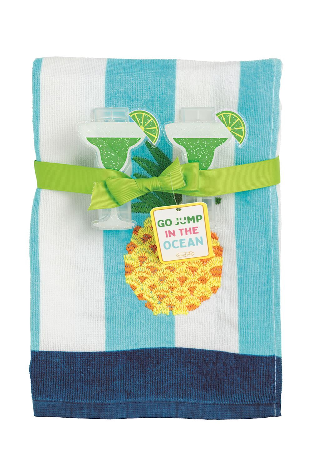 Mud Pie Blue Terry Cloth Towel Set