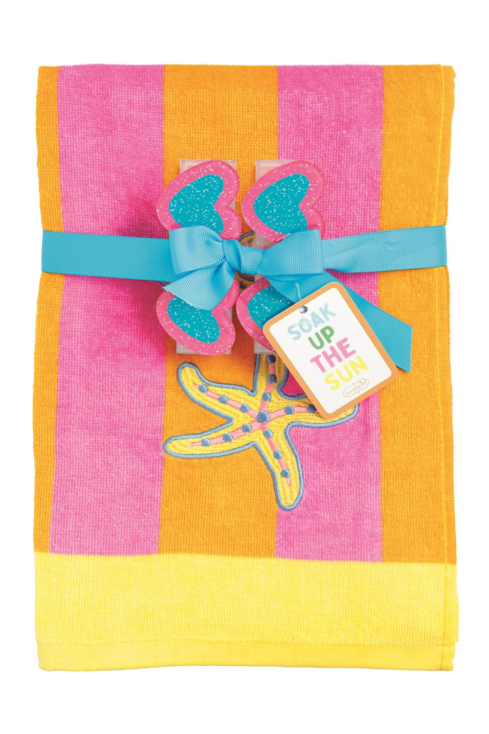 Mud Pie Orange Terry Cloth Towel Set