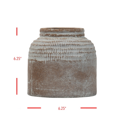 BRIO SMALL ANTIQUE GLAZED TERRACOTTA PLANTER