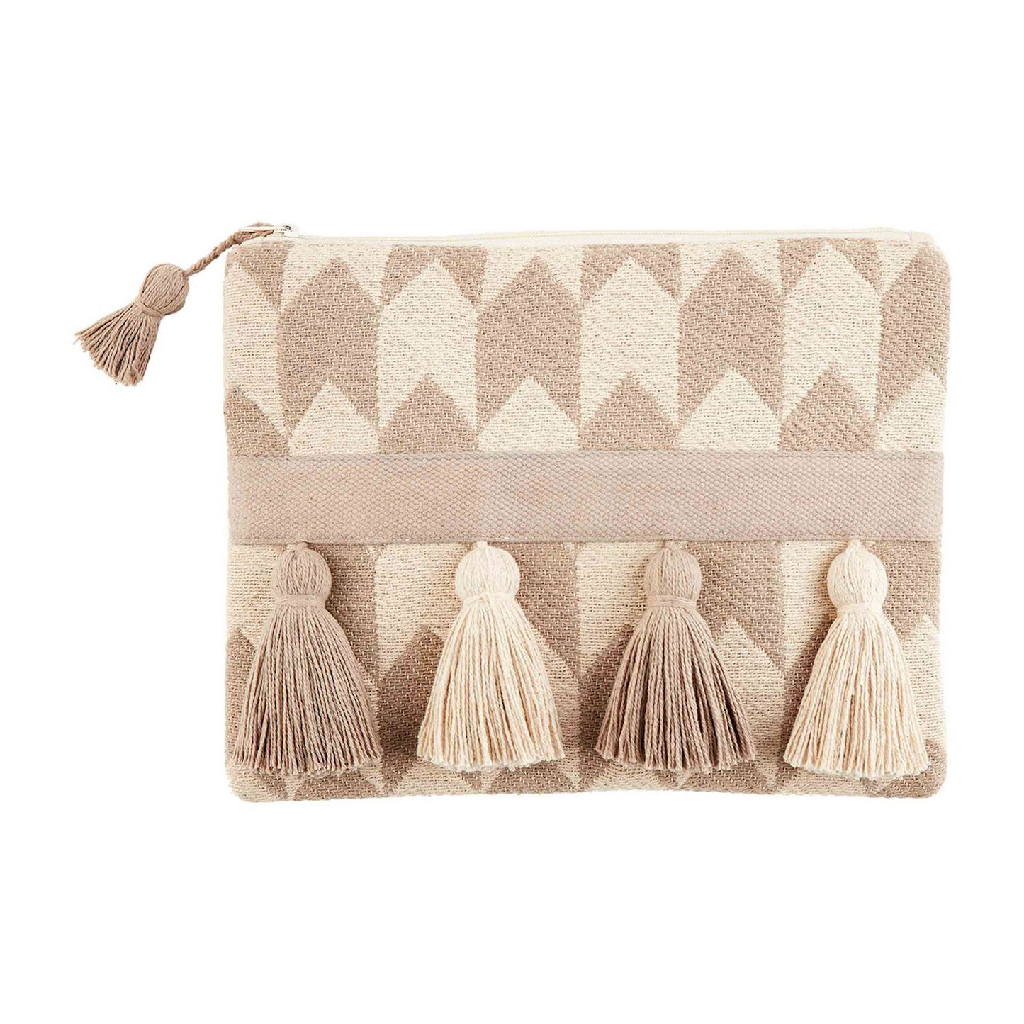 MUD PIE CREAM HANDLOOM TASSEL CASE