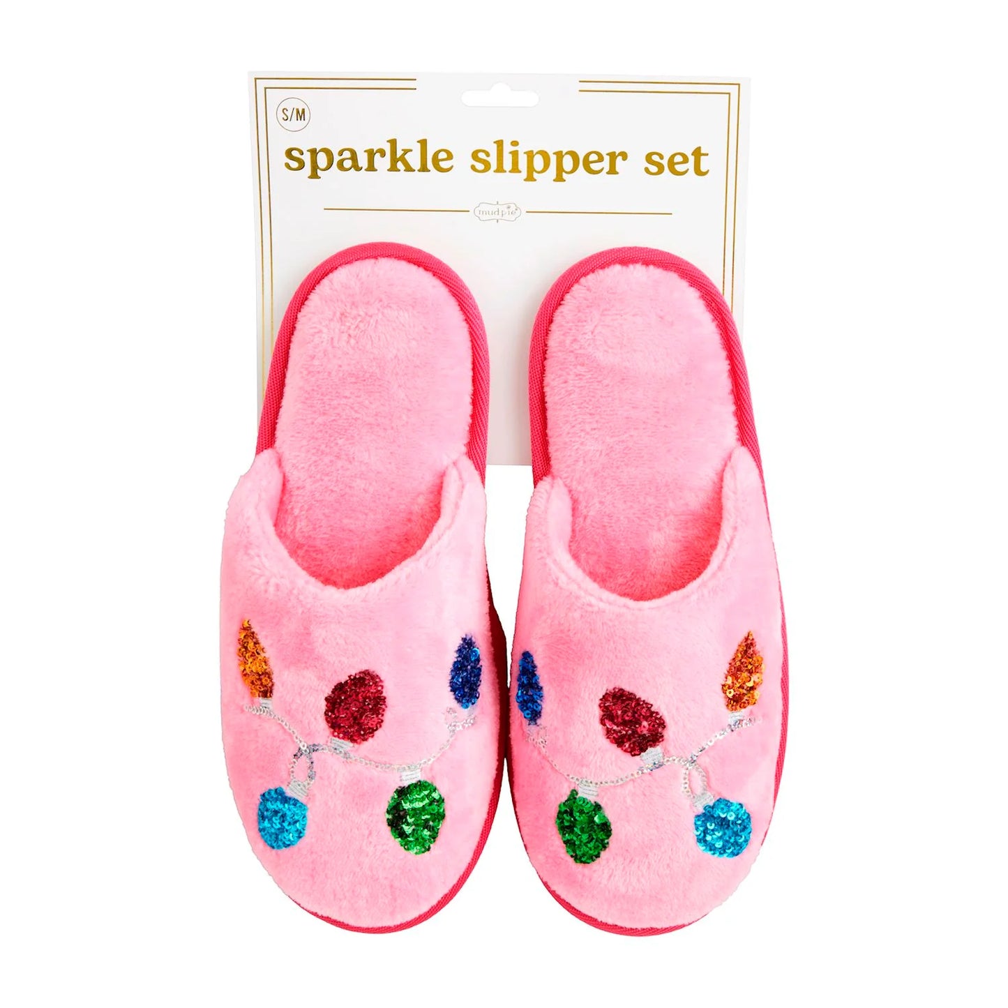 MUDPIE HOLIDAY SPARKLE SLIPPER PINK