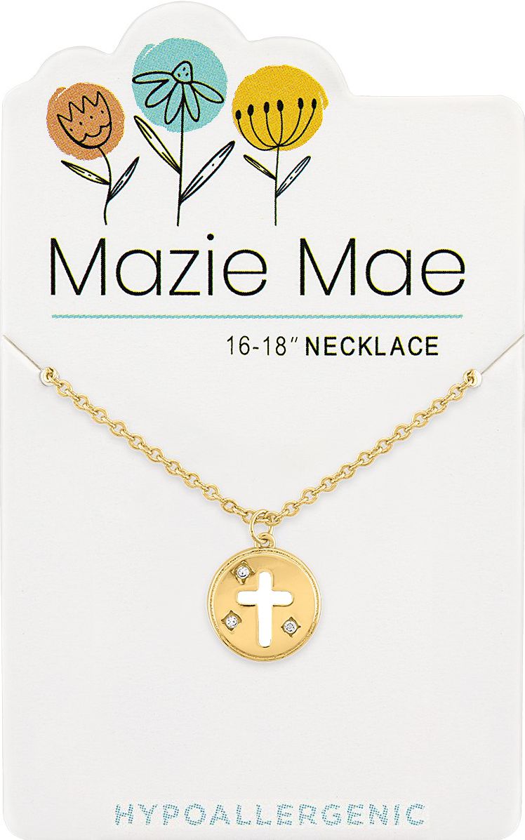 Mazie Mae Gold Cross Disc Necklace