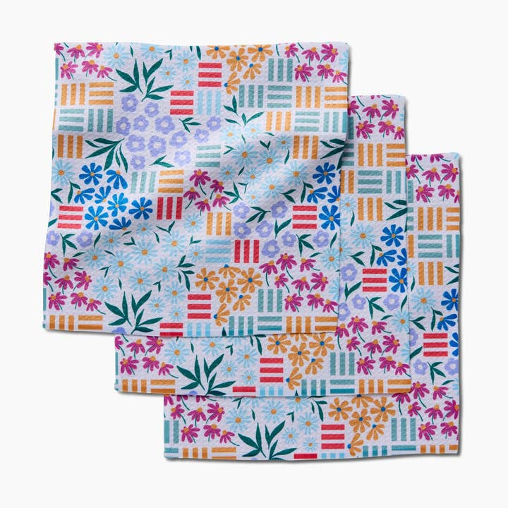 GEOMETRY FLORAL GARDEN DISHCLOTH SET