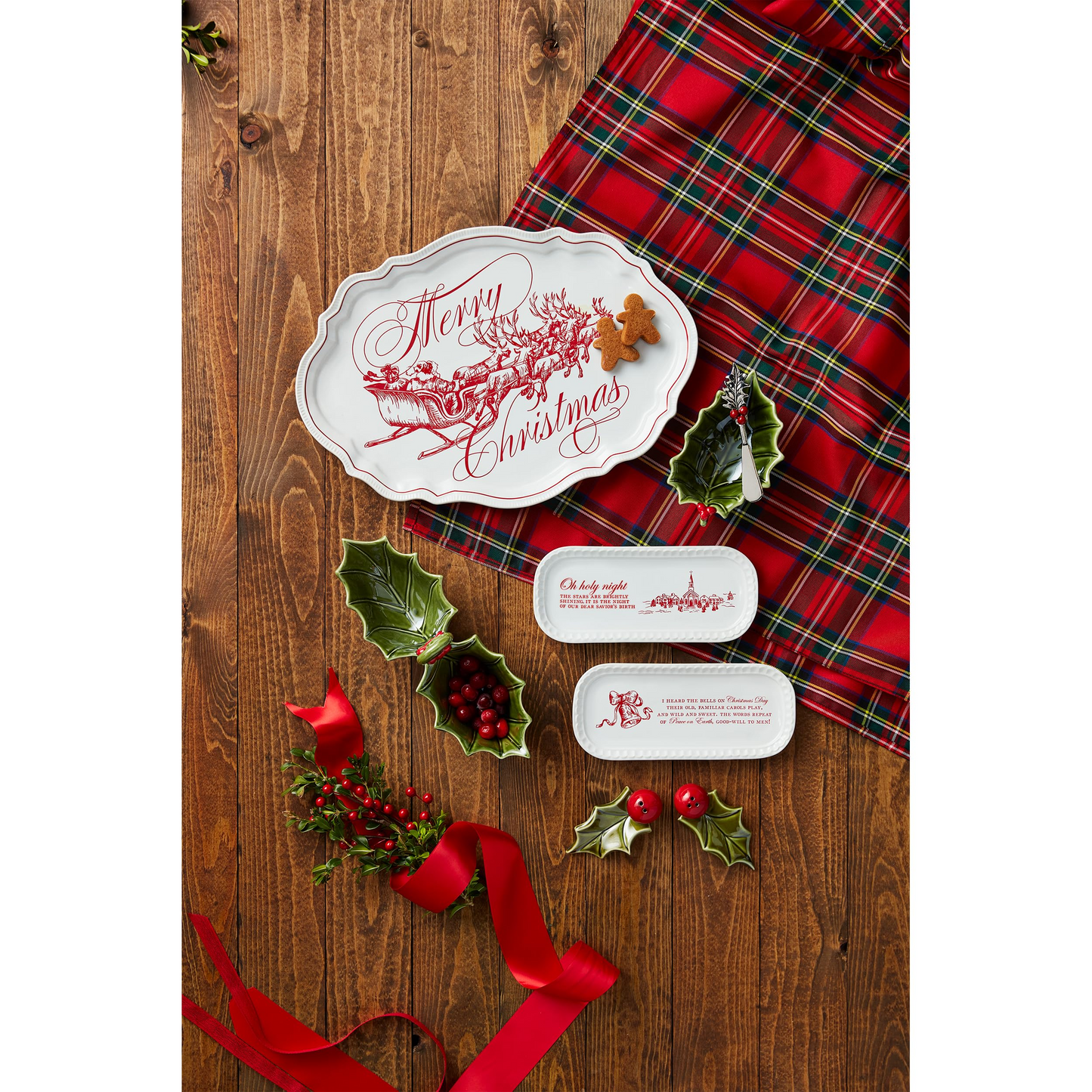 MUD PIE MERRY CHRISTMAS TOILE PLATTER