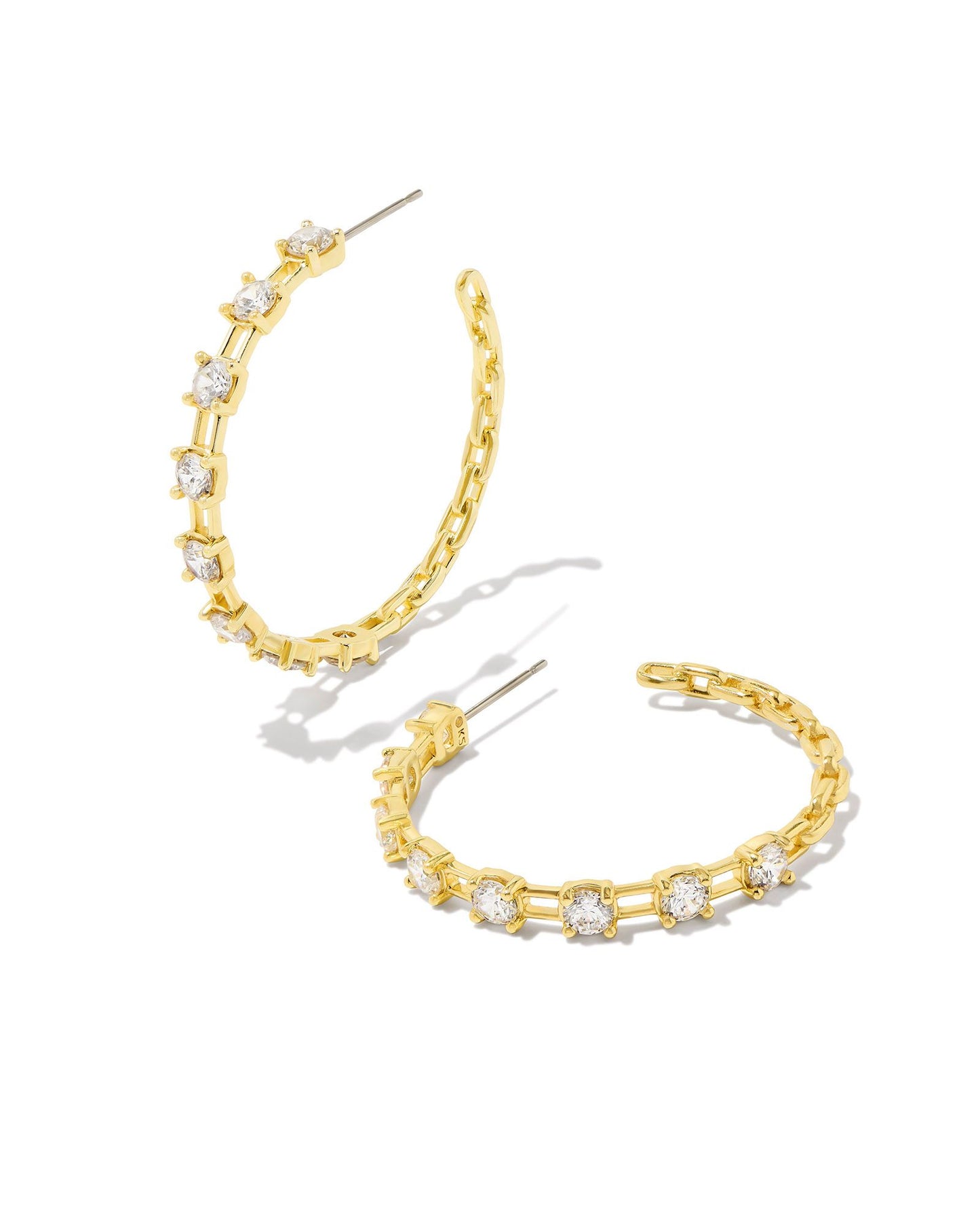 KENDRA SCOTT LEXI HOOP EARRINGS GOLD WHITE CRYSTAL