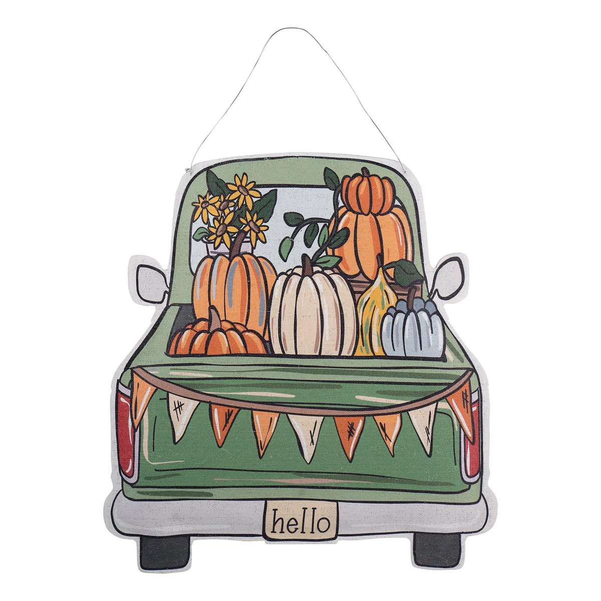 GLORY HAUS GREEN FALL/ RED CHRISTMAS TRUCK BURLEE