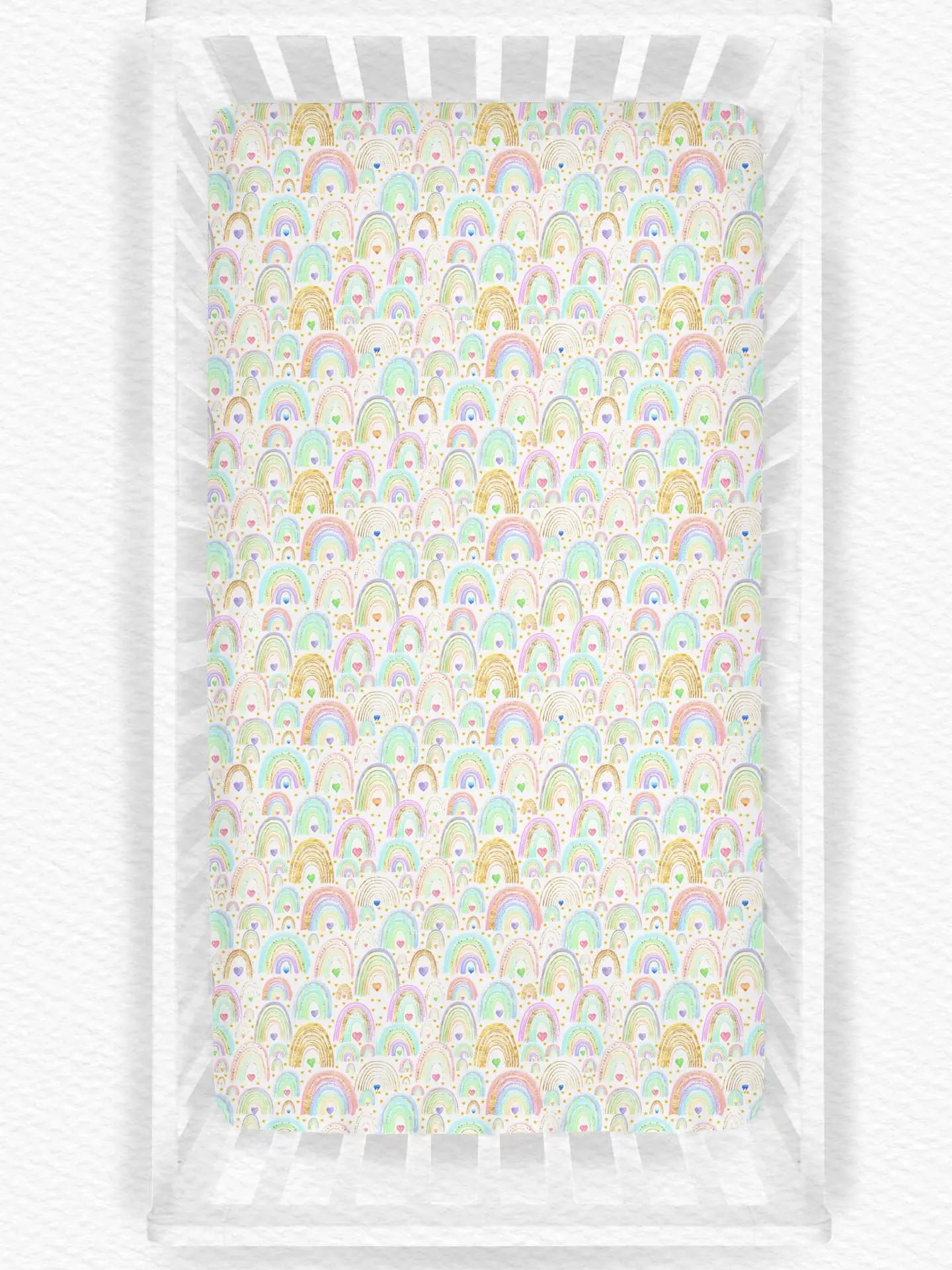 RAINBOW LOVE-BAMBOO FITTED CRIB SHEET