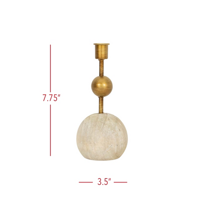 BRASS STACKED TAPER CANDLE HOLDER