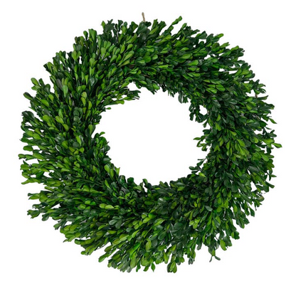 Naturally Preserved Green Boxwood Wreath 21"