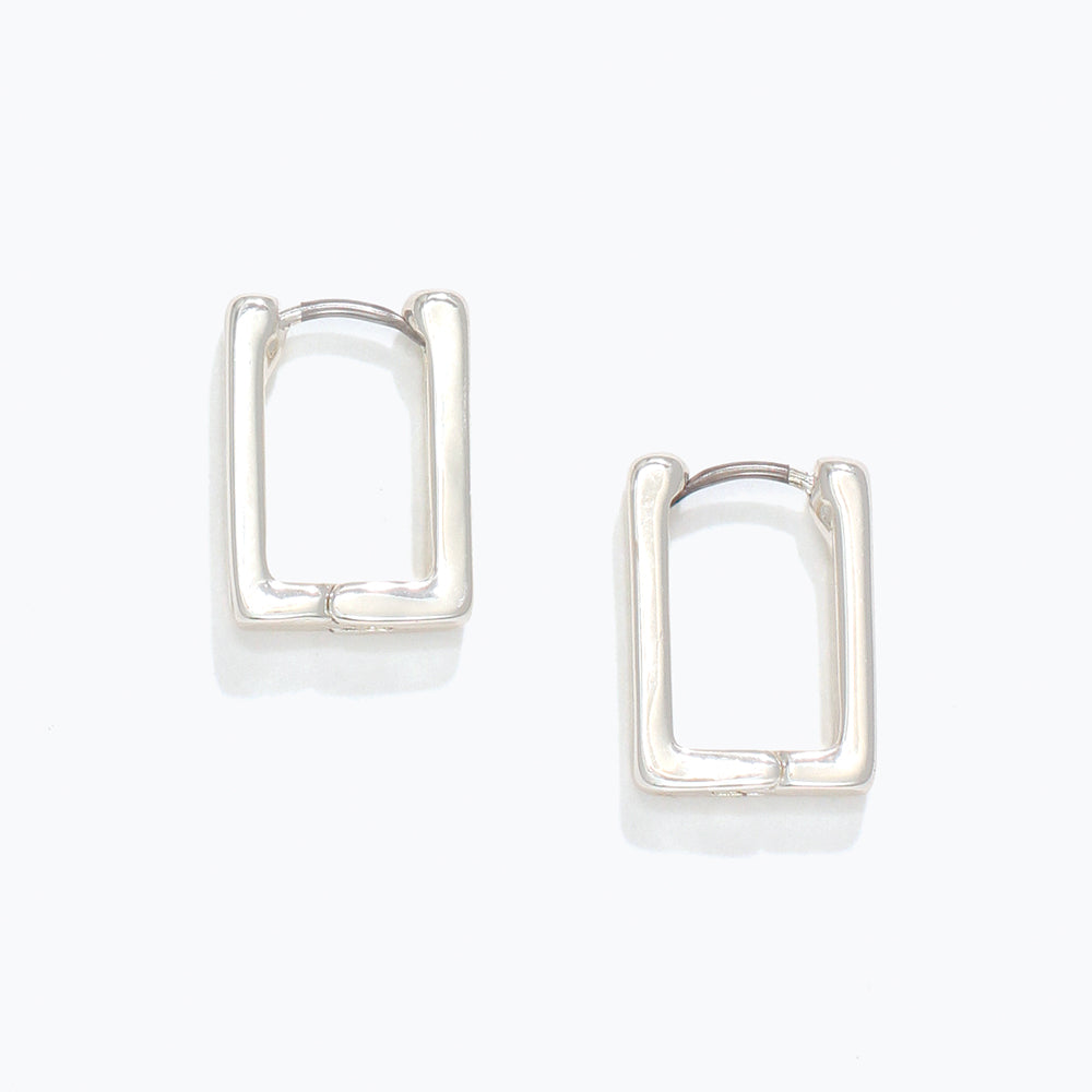 PERIWINKLE SILVER RECTANGLE EARRINGS