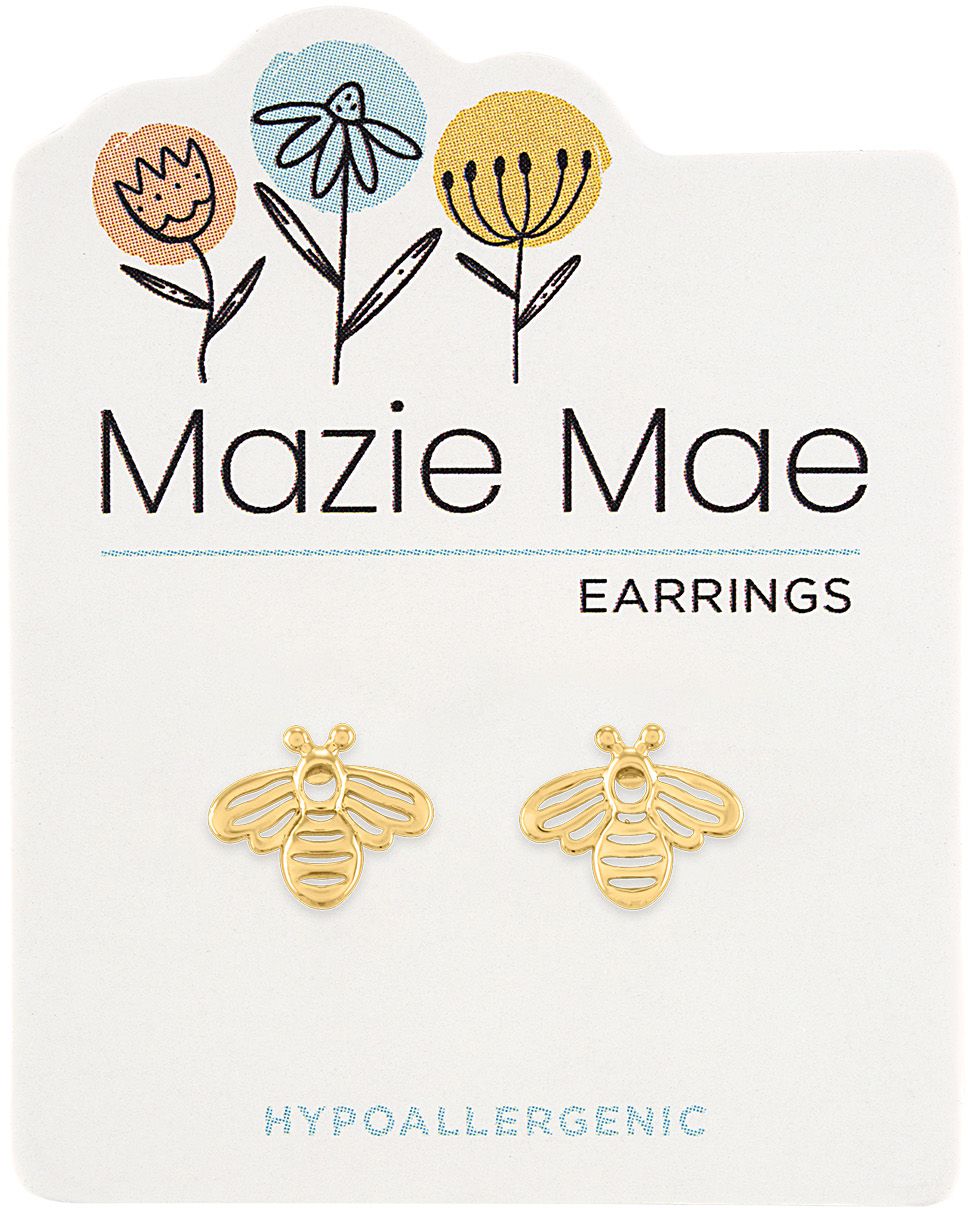 MAZIE MAE GOLD BEE EARRINGS