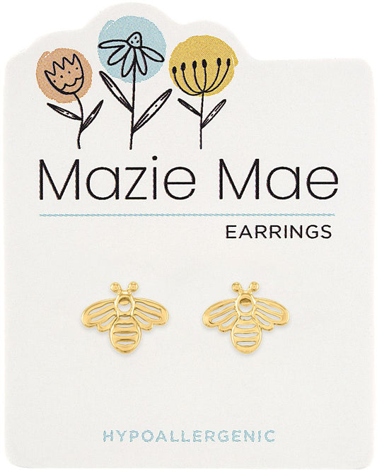MAZIE MAE GOLD BEE EARRINGS