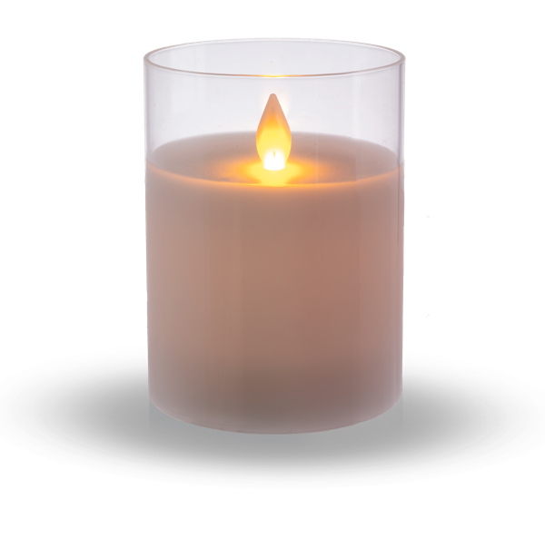 Flameless LED Candle in Clear Glass