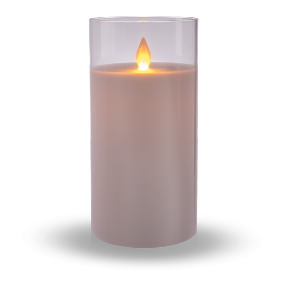 Flameless LED Candle in Clear Glass