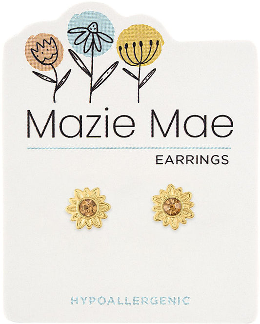 MAZIE MAE GOLD SUN FLOWER EARRINGS