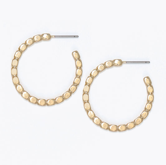 PERIWINKLE GOLD CUBE HOOP EARRINGS