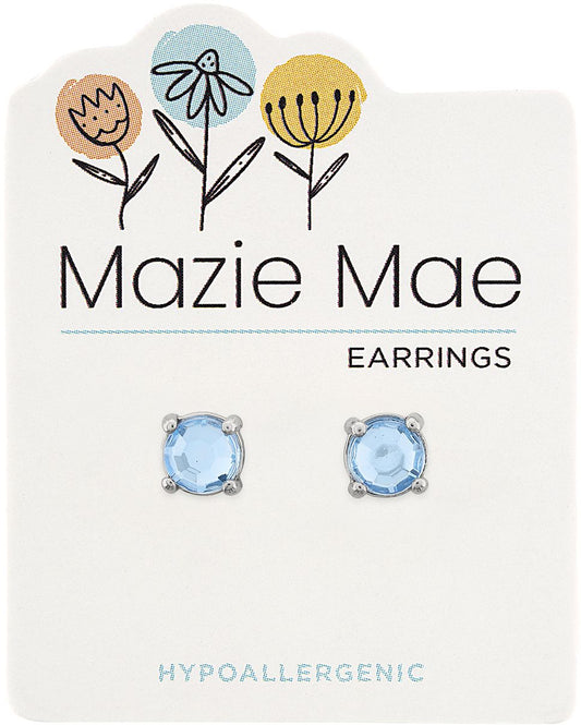 MAZIE MAE SILVER BLUE STONE EARRINGS