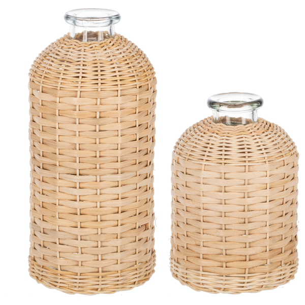 Wicker Wrap Vase (2 pc. set)