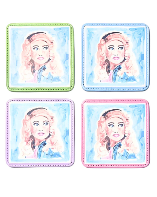 We Love Dolly Coasters, Set of 4